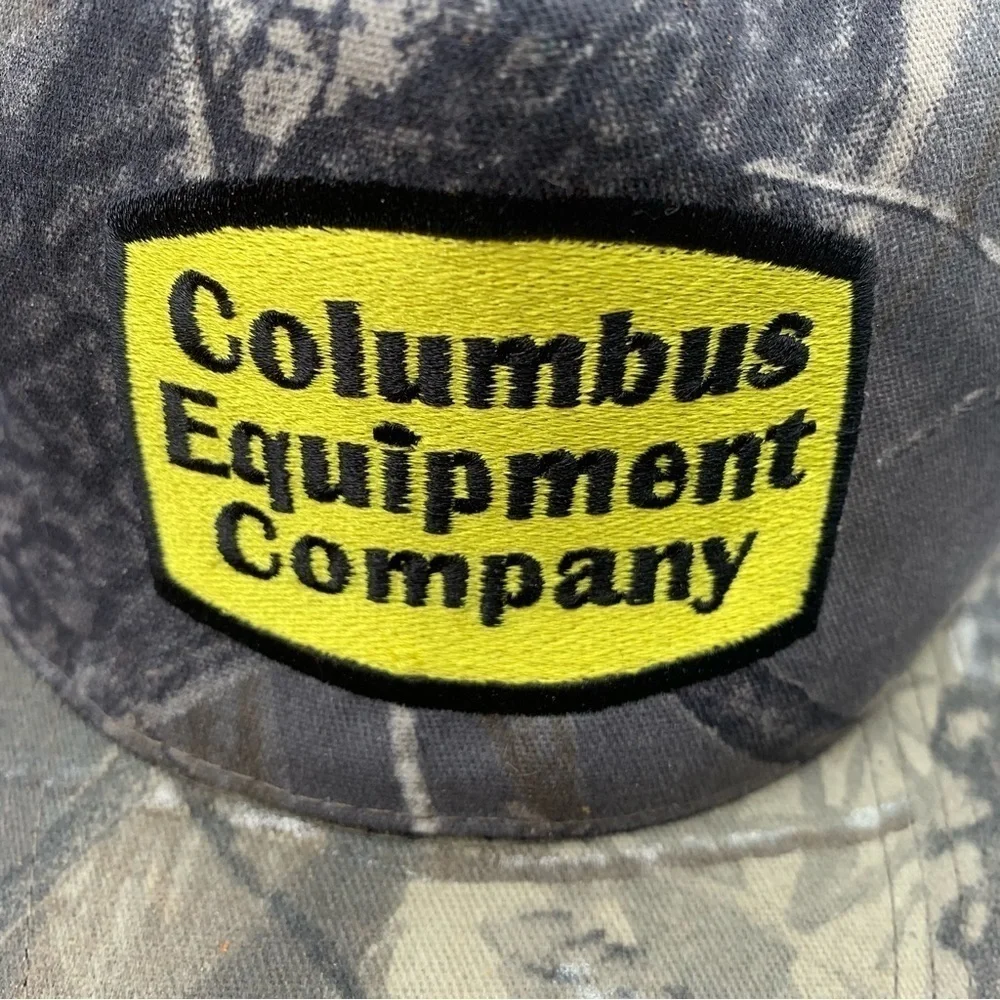 Vintage Columbus Equipment Company SnapBack Mesh Trucker Hat Made in USA Camo